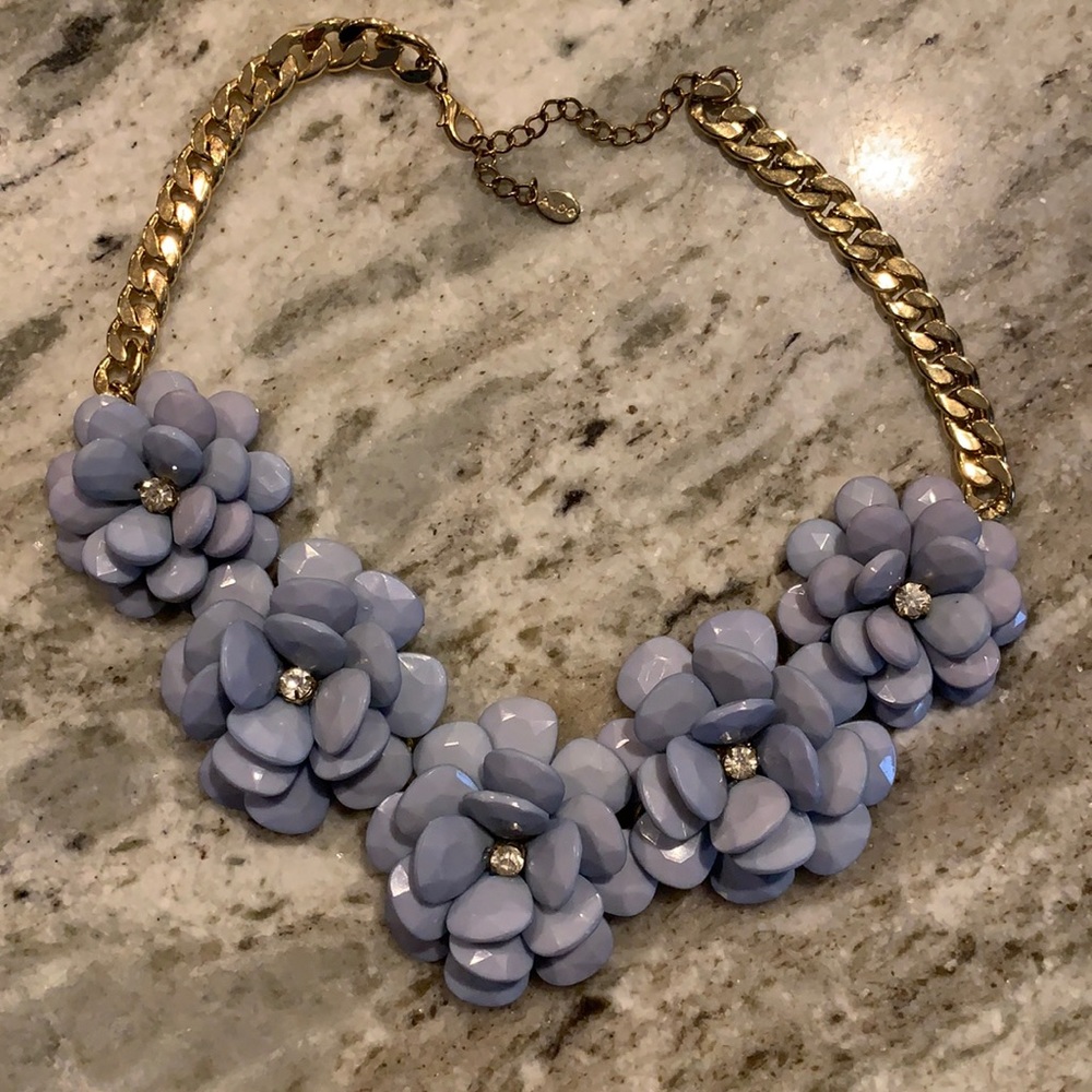 ALDO statement necklace blue flowers